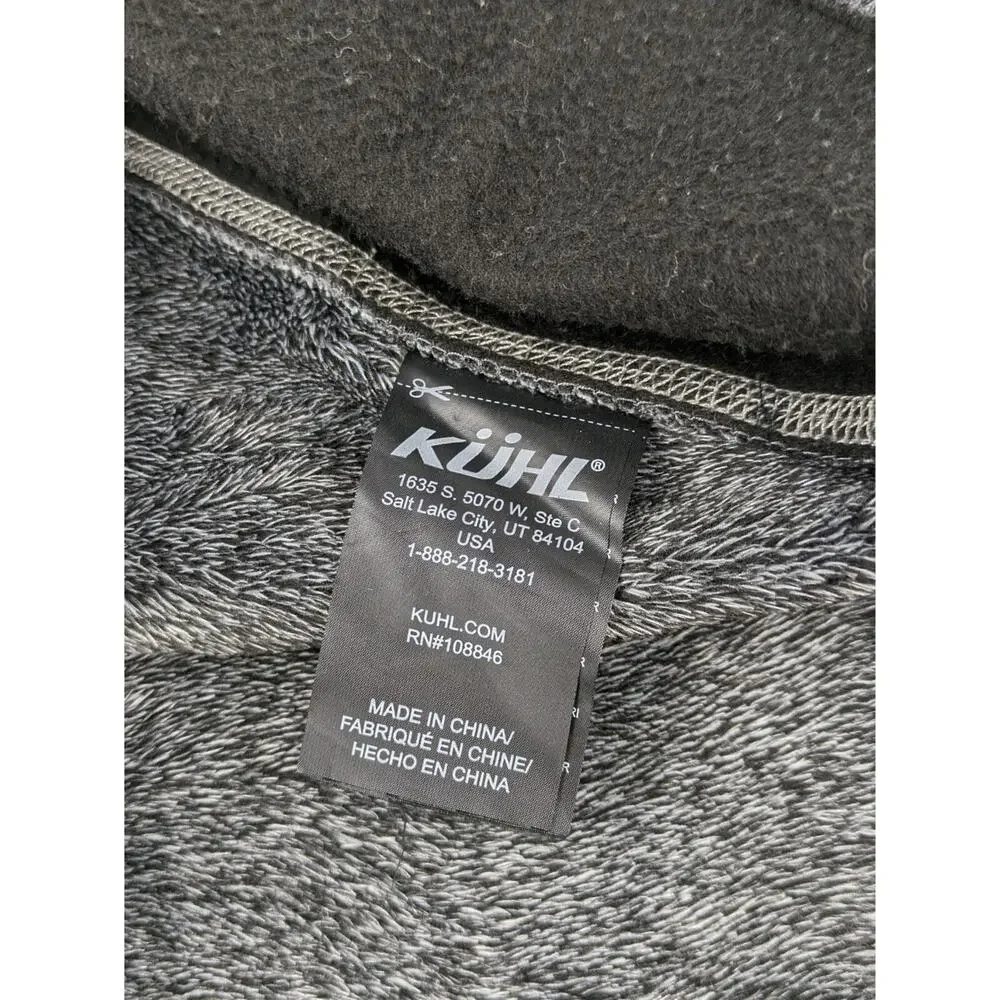 KUHL Alpenlux Ash Gray Black Fleece Full Zip 4348 Mock Neck Jacket Women's XL